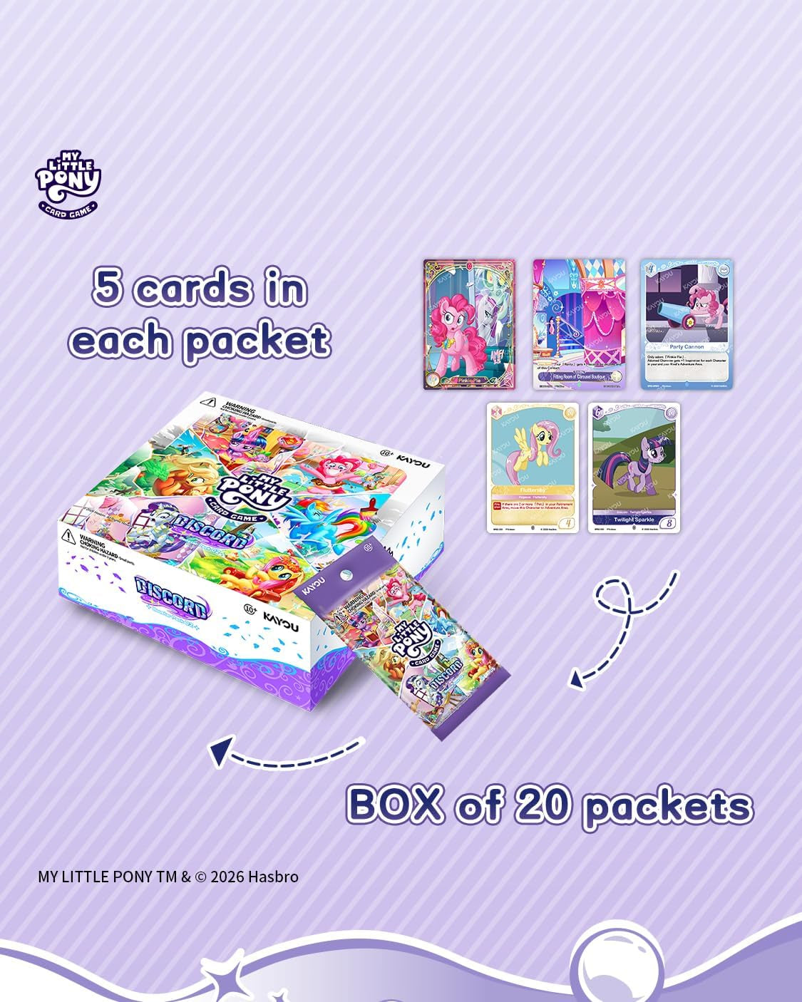 My Little Pony Trading Card Game, Discord, TCG, 20 Packs, 5 Cards/Pack, for Age 10+