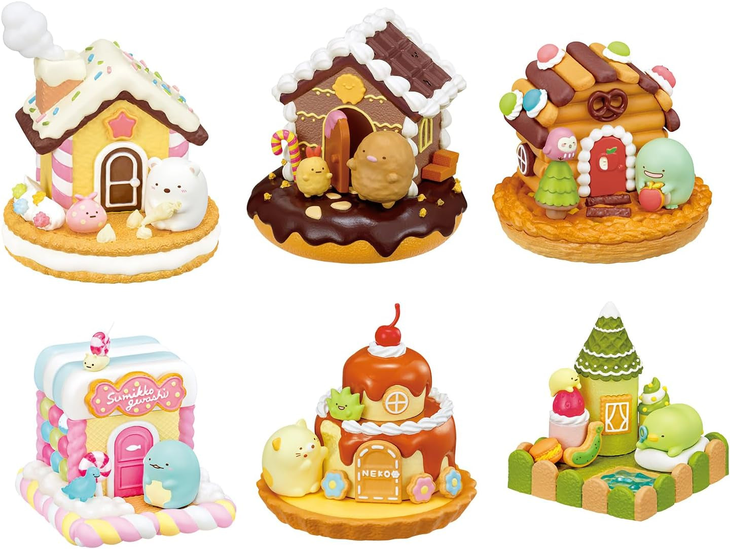 Sumikko Gurashi Candy House Blind Box - Includes 1 of 6 Collectible Mini Figurines - Fun and Versatile Decoration